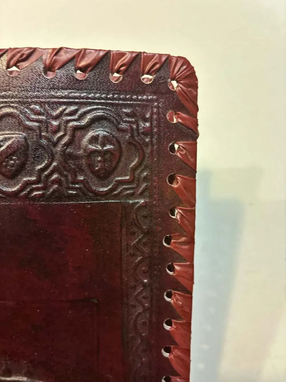 Vintage Hand-Tooled Leather Venice Gondola Embossed Journal Cover
